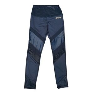 The Chestee BarBella Black High Rise Leggings, Large, Mesh Cutouts, Padded Shins